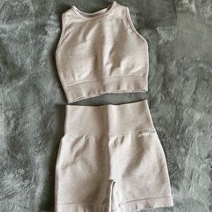Bo+Tee Racerback Bra and Shorts Set in Sand